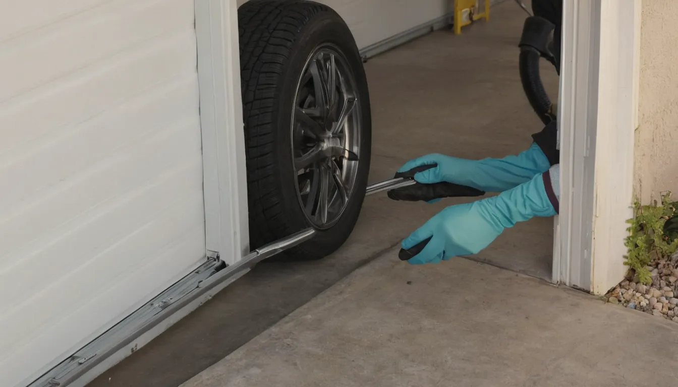 A provider checking garage door springs for a home in the Golden area